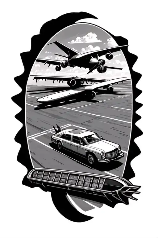 airport runway tattoo design idea