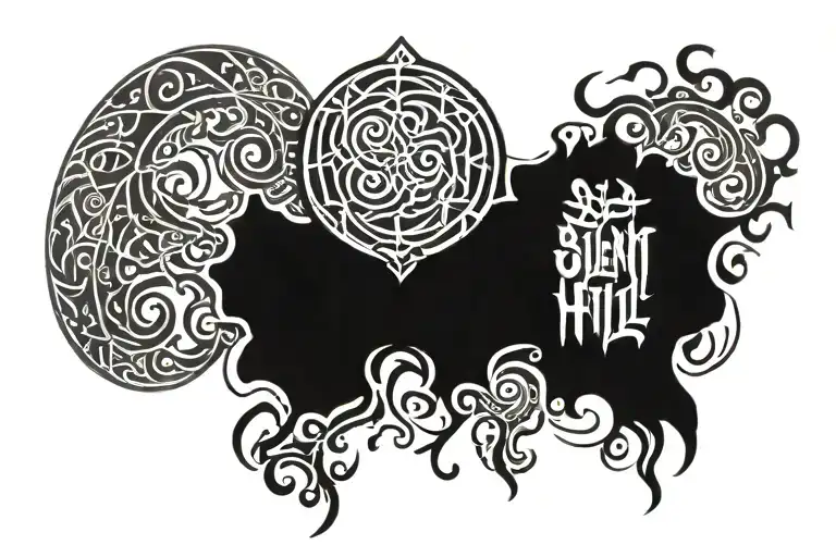 Silent Hill Emblem with Chain tattoo design idea