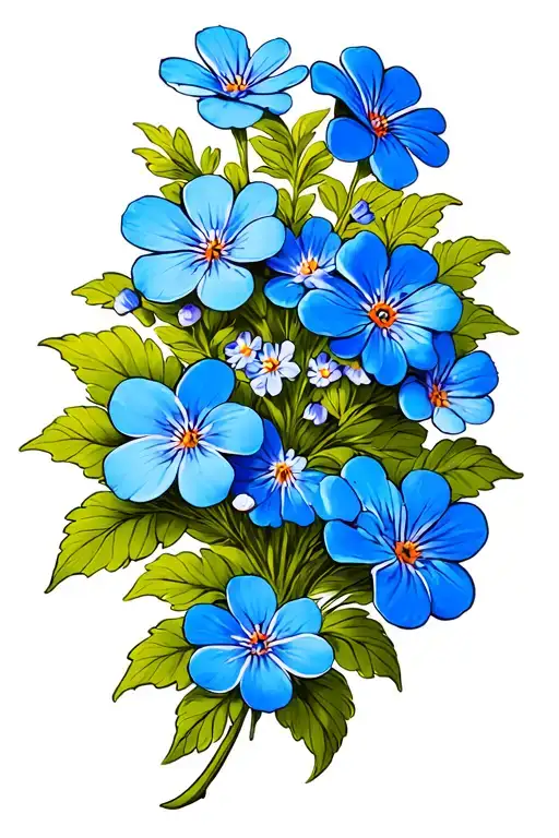 Forget me nots flowers tattoo design idea