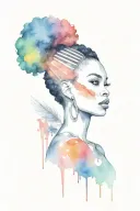 Afro comb tattoo design idea