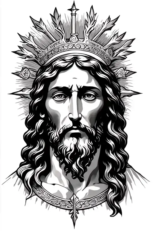 basic religious jesus of nazrath   tattoo design idea
