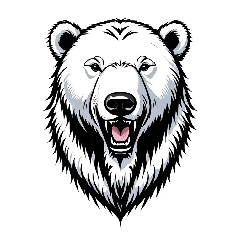 simple polar bear in the woods tattoo design idea