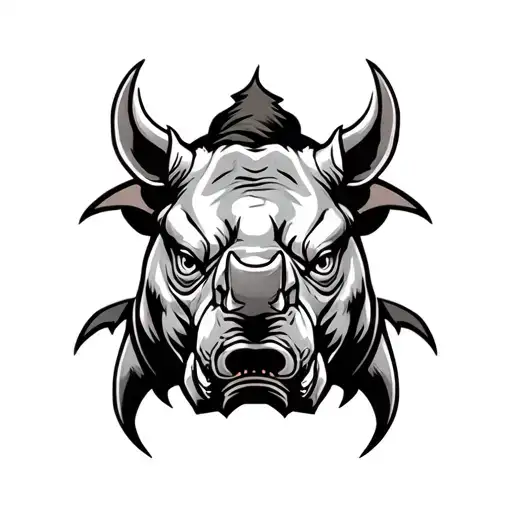 rhino head soldier tattoo design combining tattoo design idea