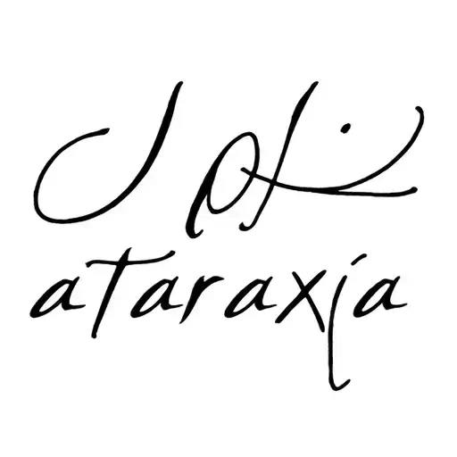 ataraxia written word tattoo design idea