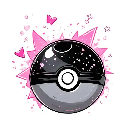 Pokeball with pink and sparkles and girly tattoo tattoo design idea