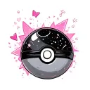 Pokeball with pink and sparkles and girly tattoo tattoo design idea