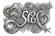 5986 numbers tattoo design idea