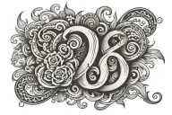 5986 numbers tattoo design idea