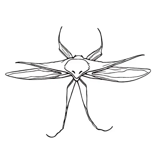 mosquito sting ray silhouette tattoo design idea