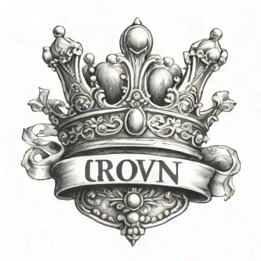 crown over the words james queen tattoo design idea