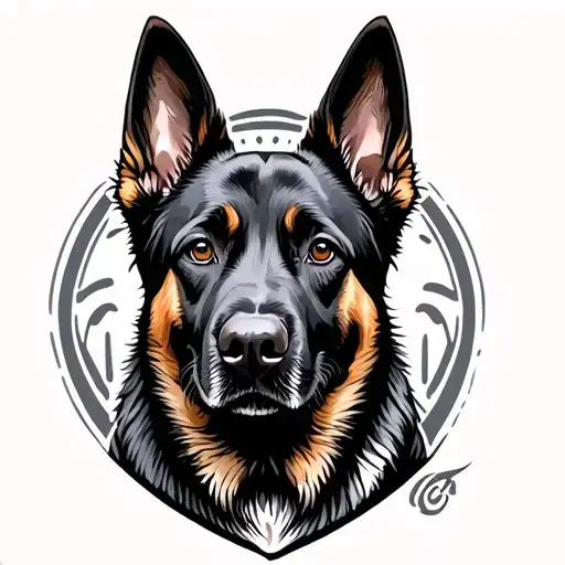 Belgian Malinois dog tattoo design idea