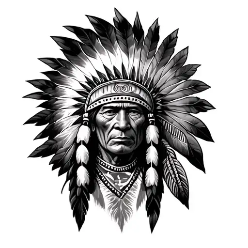 western americana native american tattoo design idea