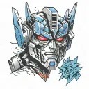 autobot right half decepticon tattoo design idea