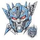 autobot right half decepticon tattoo design idea