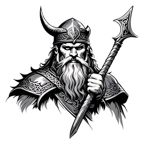 Celtic viking warrior tattoo design idea