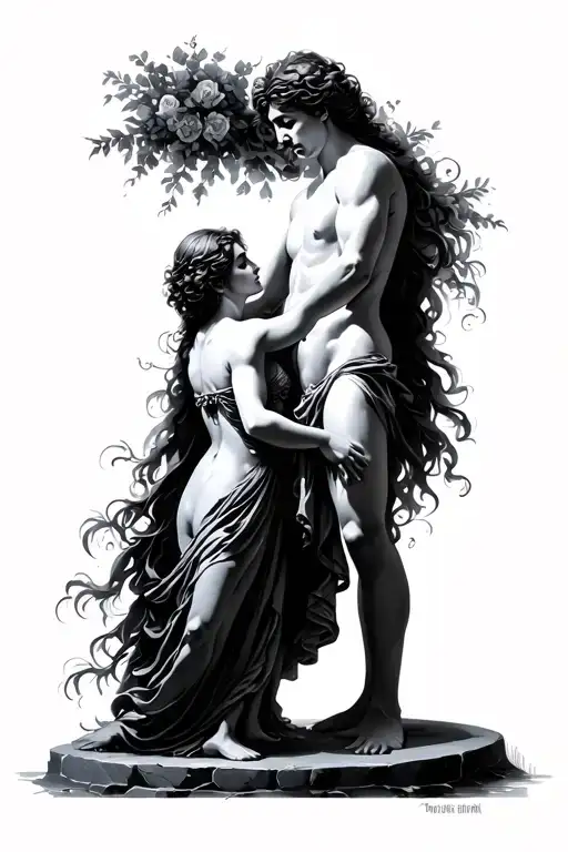 Eurydice And Orpheus tattoo design idea