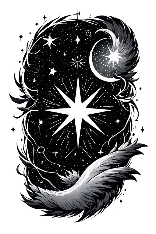 North Star in leo constellation tattoo design idea