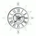 Roman numeral clock tattoo design idea