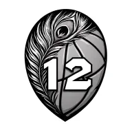 basketball, number 12, peacock feather tattoo design idea