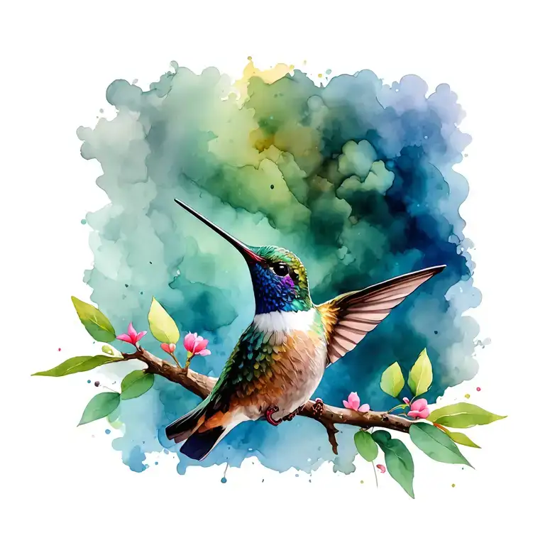 hummingbird tattoo design idea