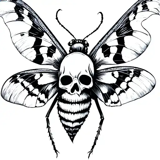 death head moth tattoo design idea