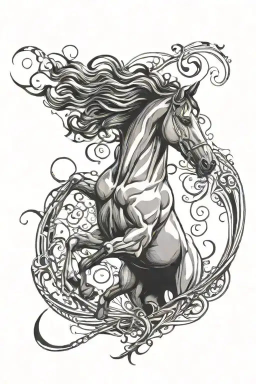 autism, infinity loop, heart, horse jumping tattoo design idea