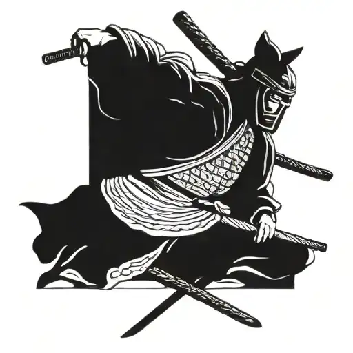 Samurai in Adidas suit tattoo design idea