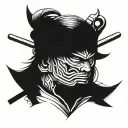 Samurai in Adidas suit tattoo design idea