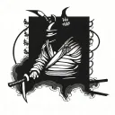 Samurai in Adidas suit tattoo design idea