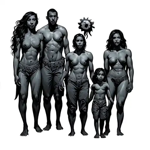 the family and the protector tattoo design idea