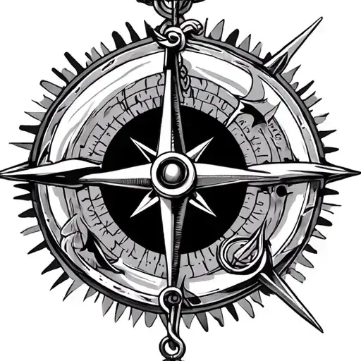 A tattoo for a mans forearm which will include an Anchor, A compass,  tattoo design idea