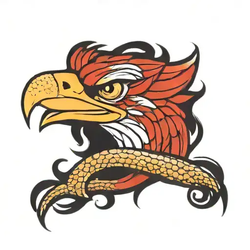 eagle leon snake tattoo design idea