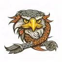 eagle leon snake tattoo design idea