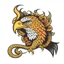 eagle leon snake tattoo design idea