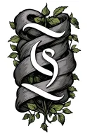 vine wrap with Yahweh written tattoo design idea