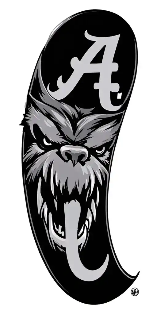 Alabama crimson tide big al tattoo design idea