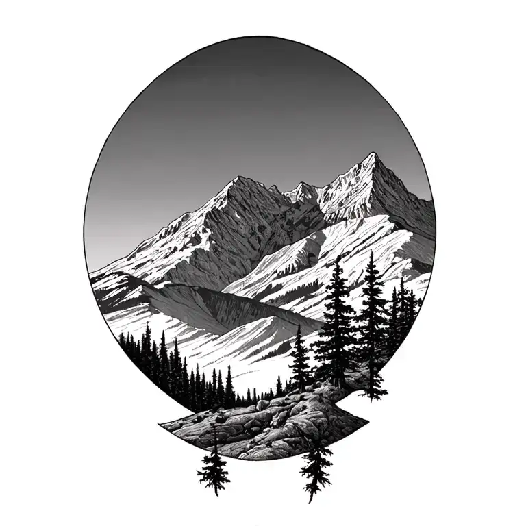 flagstaff mountain tattoo design idea