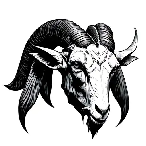 cyber sigilism clips satanic goat head tattoo design idea