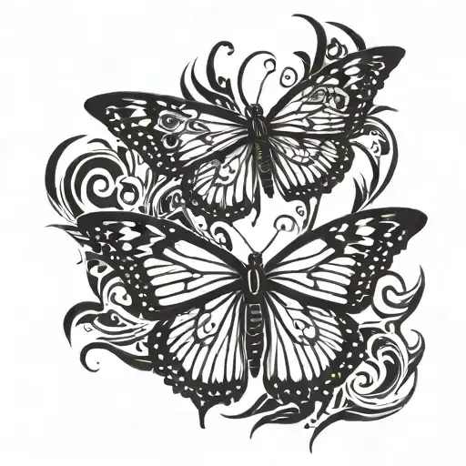 monarch butterfly tribal tattoo tattoo design idea