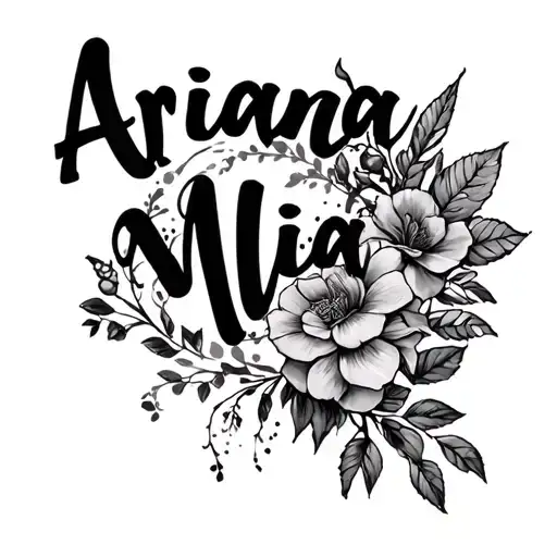 "Ariana Mia " world tattoo design idea