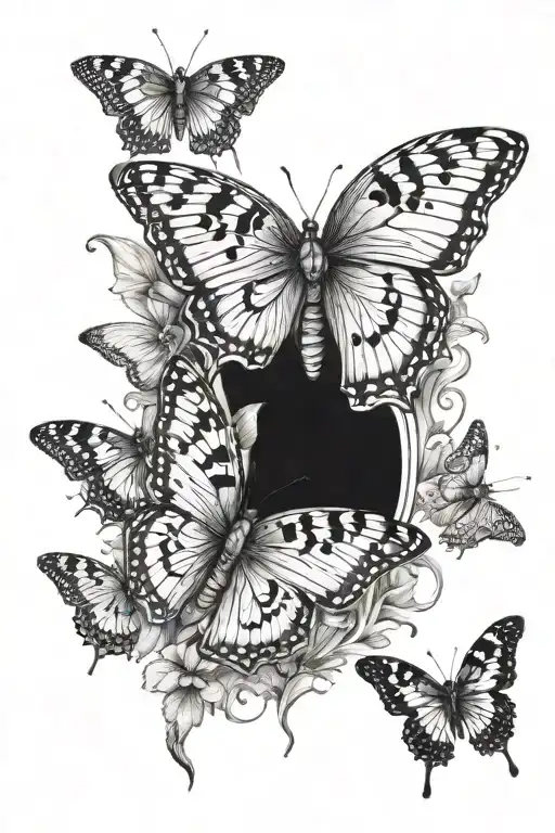 metamorphosis transition from catterpillar to butterfly tattoo design idea