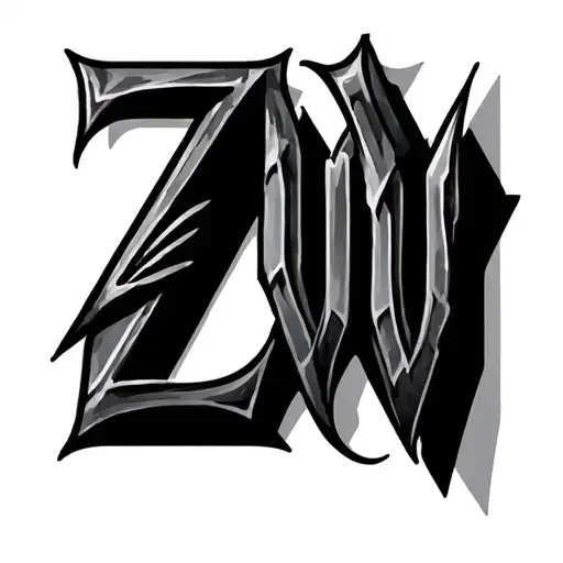 initials z and W tattoo design idea