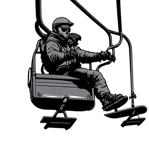 Ski Lift being flown in with Black hawk tattoo design idea