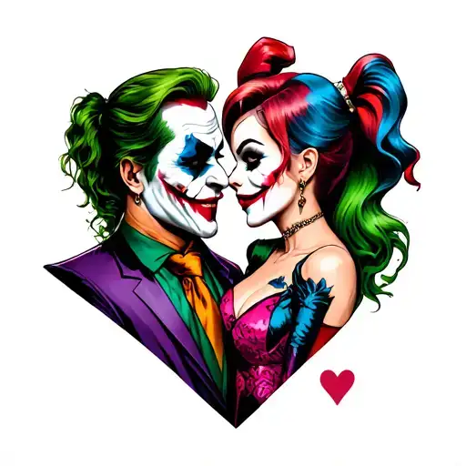 joker and Harley Quinn couples tattoo tattoo design idea