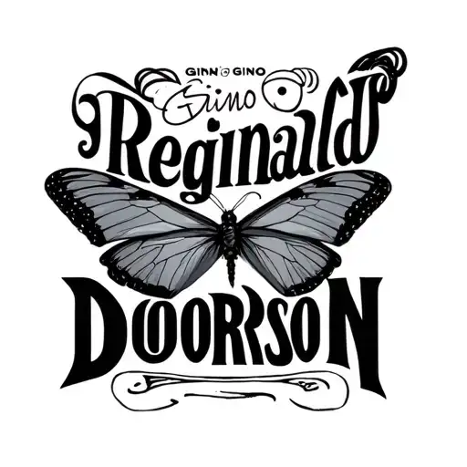 "Gino Reginald Justin Doorson" butter fly tattoo design idea