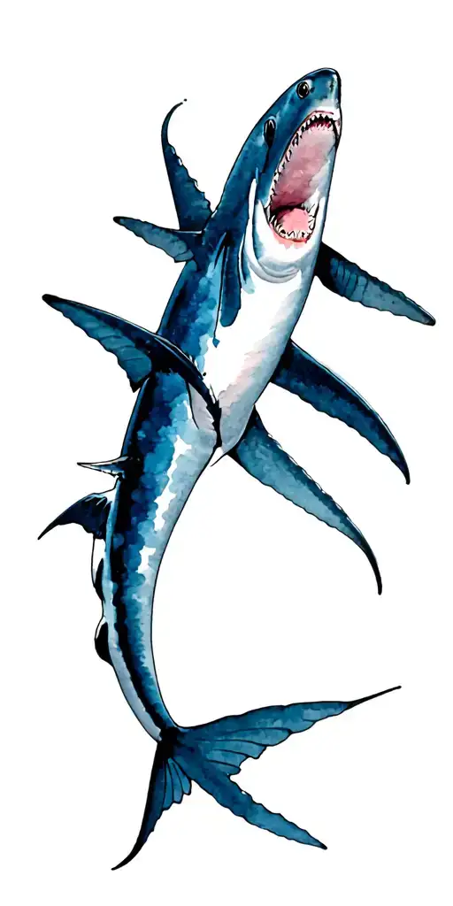 black tip reef shark tattoo design idea