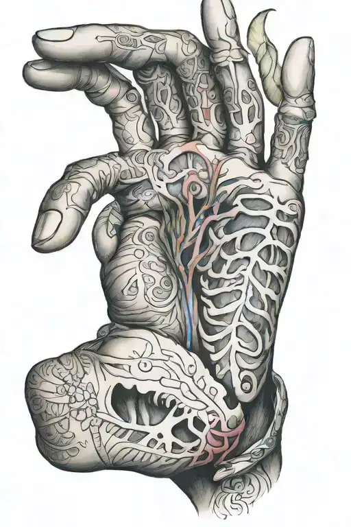 anatomy palm full hand tattoo tattoo design idea