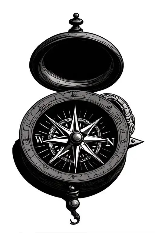 mariner compass with drunkards path quilt pattern representing true north tattoo design idea