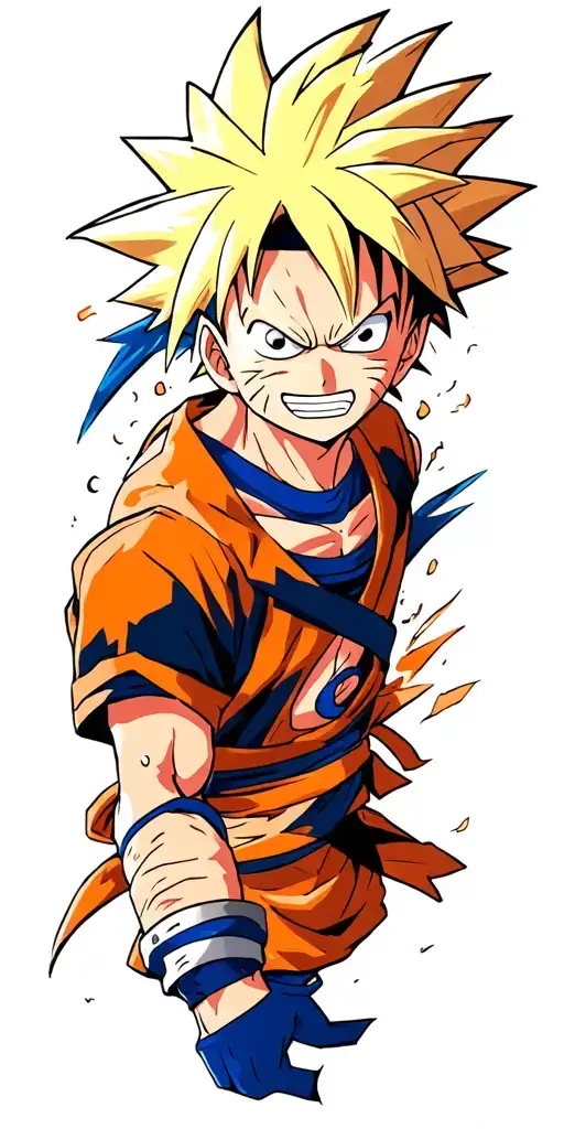 luffy one piece zoro one piece goku ultra instinct vegeta super saiyan 2 Naruto tattoo design idea