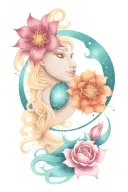 Capricorn constellation intertwined tattoo design idea